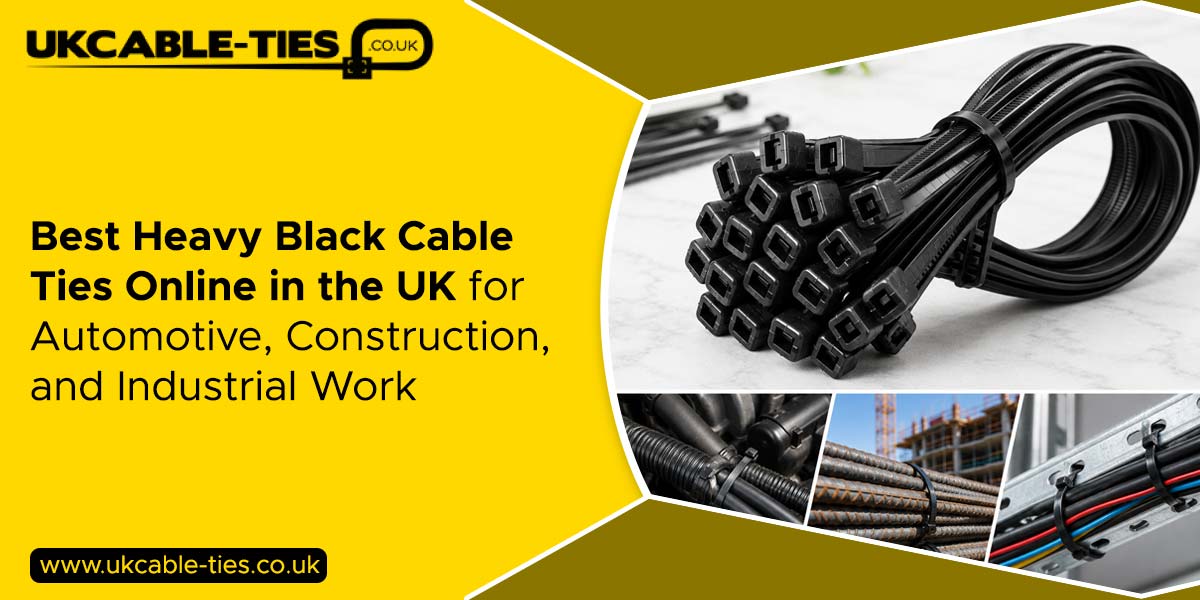 Best Heavy Black Cable Ties Online in the UK for Automotive, Construction, and Industrial Work