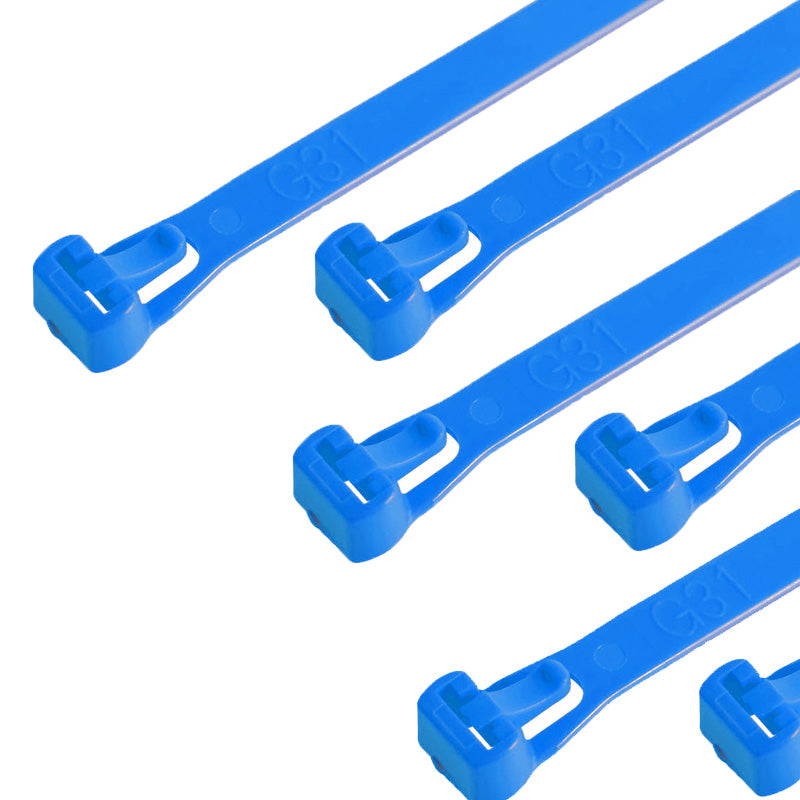 Releasable Cable Ties 250mm x 7.6mm Blue Green Red Yellow