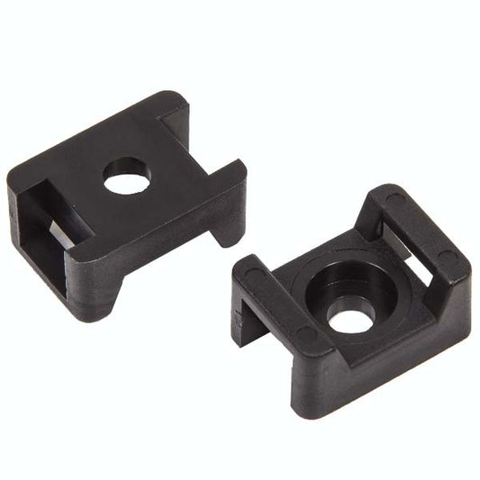 Screw Mount Cable Ties Bases - Black