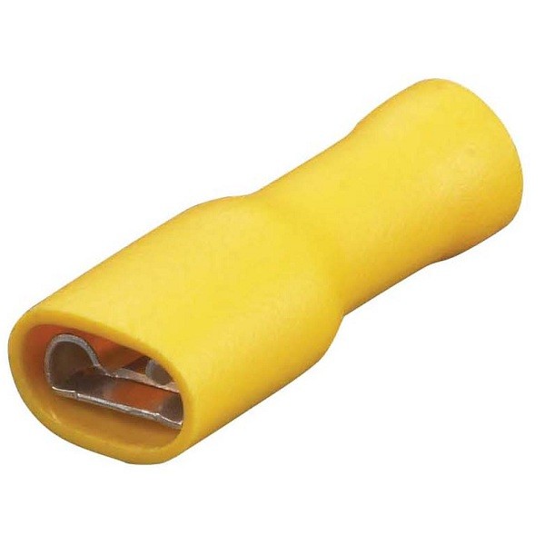 Female Spade Fully Insulated Terminals Yellow
